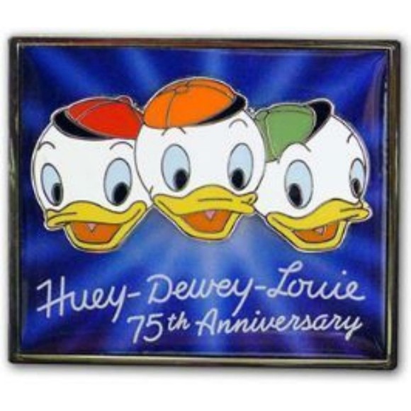 Disney‎ Pin & Card 95500 Huey Dewey Louie Duck Nephews 75th Anniversary LE - Picture 1 of 1